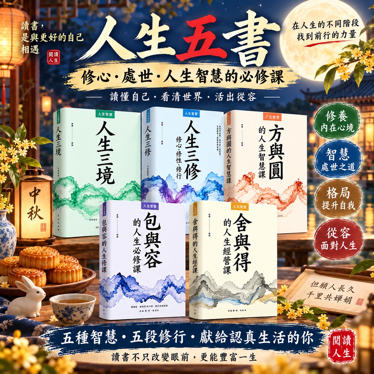 中秋佳節人生智慧書籍閱讀活動